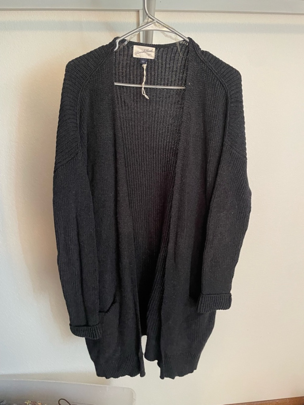 Universal Thread Black Open-Front Knit Cardigan